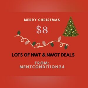 🎁🎄UNLIMITED $8 Deals. NWT and NWOT.  
📣 Please, No COUNTEROFFERS 📣 Thank You!